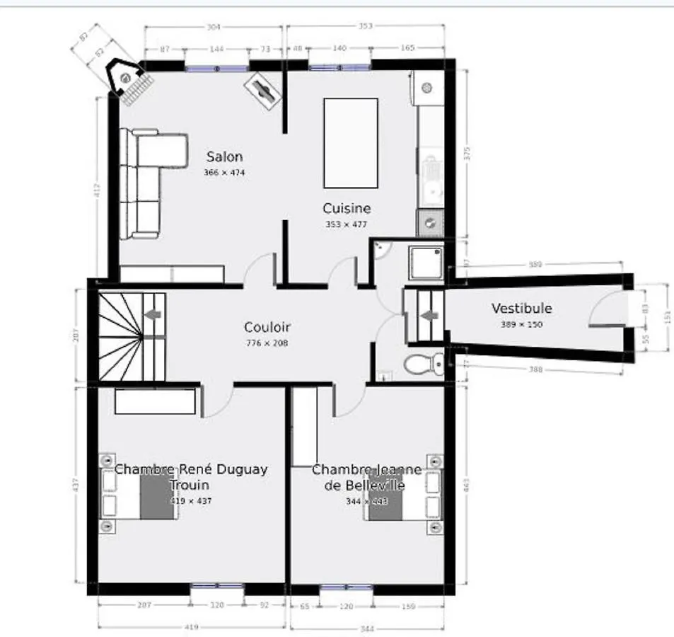 Appartement La tanière du Corsaire -16 Pers à Redon France